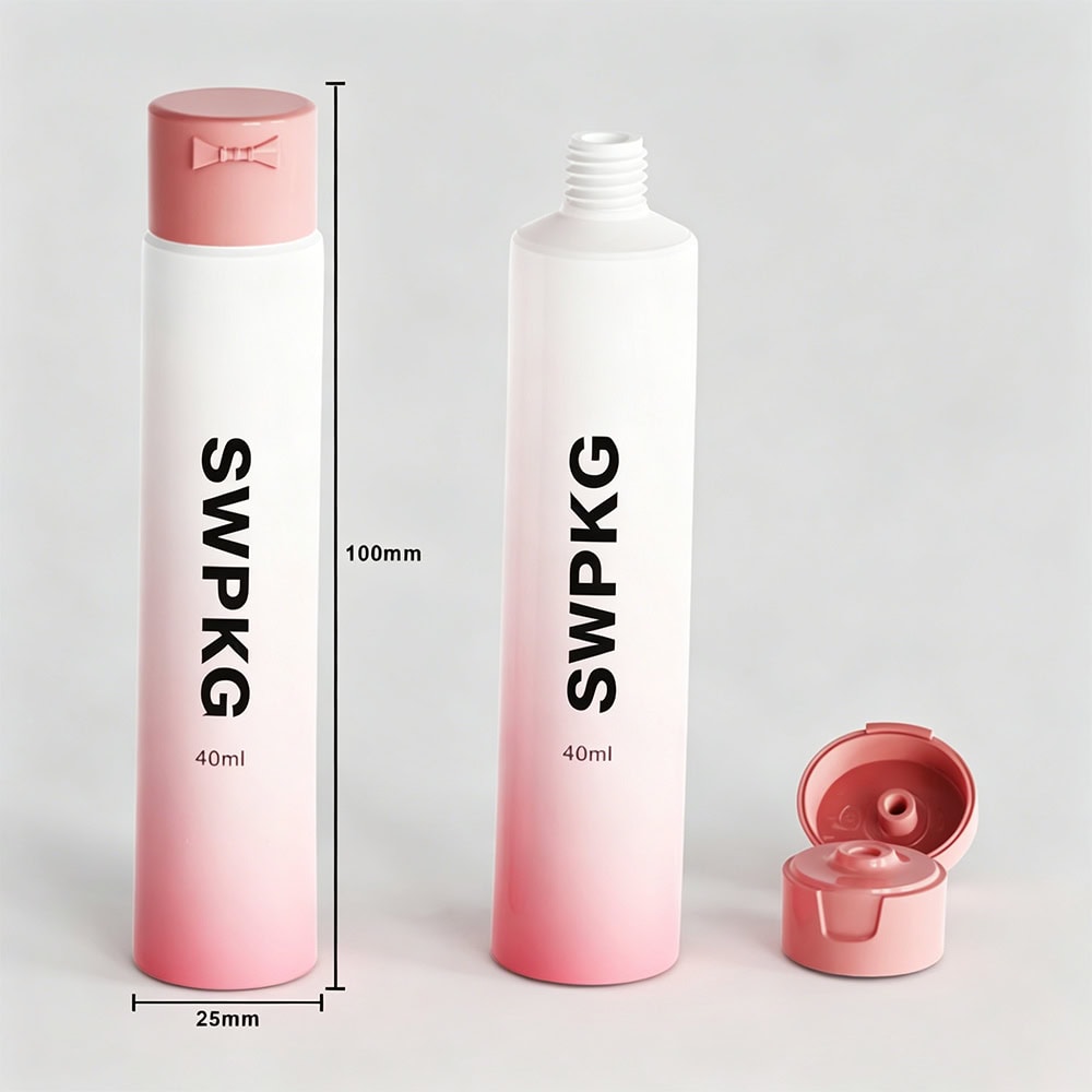 40ml small plastic laminated tube with screen printing for cosmetics and skincare.