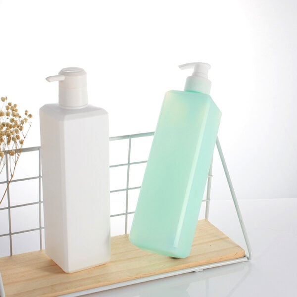 customized clear Shampoo Body Wash Square plastic Bottle with pump dispenser - Image 2