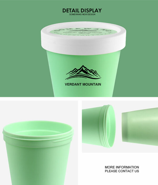 Factory Wholesale New Design PP Plastic Cosmetic  Container Green  Cream Jar with Lid - Image 5