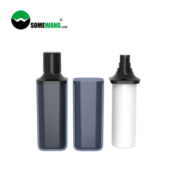 eco-friendly men's kit empty frosted spray square bottle for skin care cosmetic pump lotion bottle with PE liner - Image 2