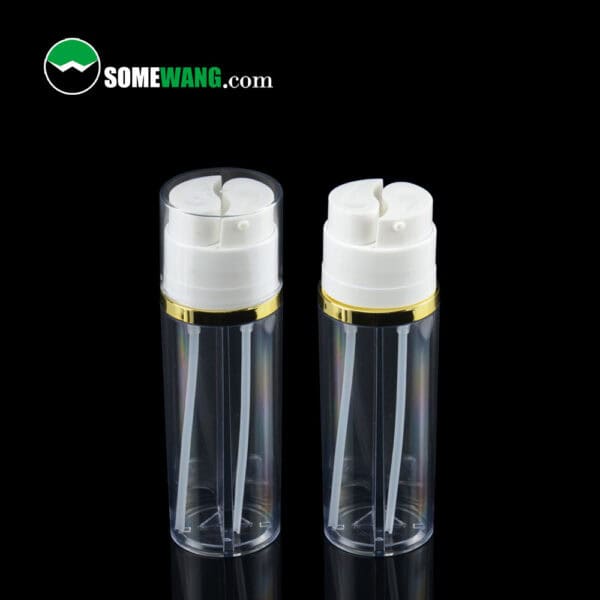 SOMEWANG New Design Double Tube Lotion And Essence Plastic Bottle With Treatment Pump Travel Size Bottle For Skin Care - Image 4