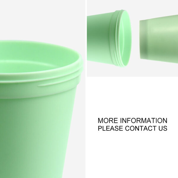 Factory Wholesale New Design PP Plastic Cosmetic  Container Green  Cream Jar with Lid - Image 4