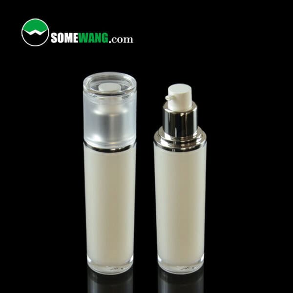 Customized Cosmetic Packing Set Cylinder Lotion Plastic Bottle Cream Jar with frosted Cap Treatment Pump For Skin Care - Image 5