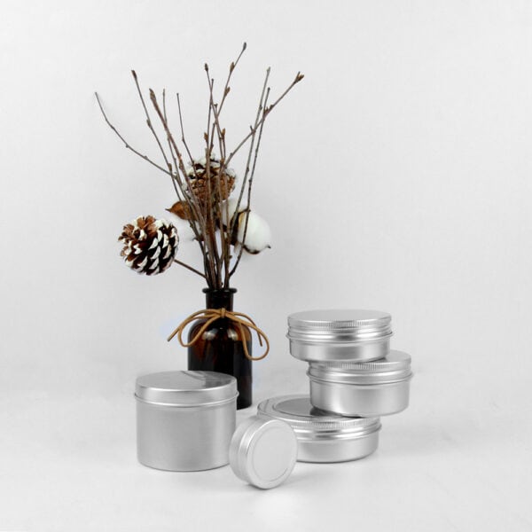 SOMEWANG Custom Metal Tin Aluminum Jars 60 ml Empty Cosmetic Aluminum Tin Jar with Screw Top for Skin Care