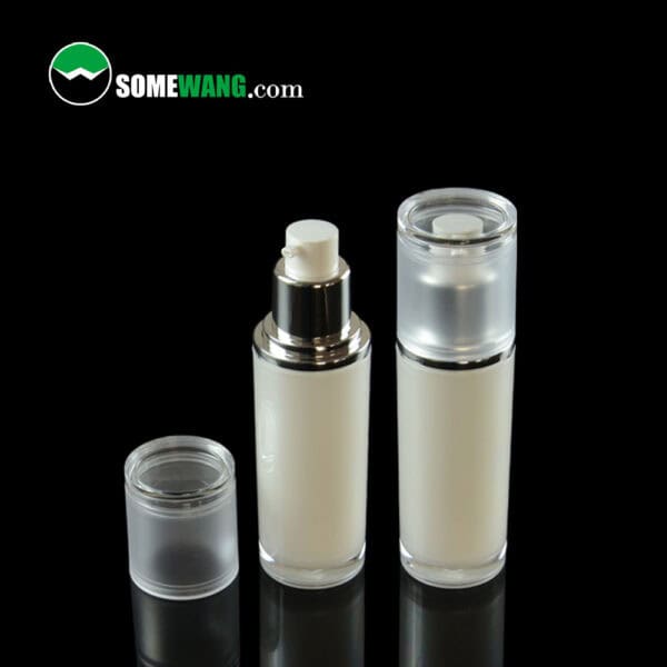 Customized Cosmetic Packing Set Cylinder Lotion Plastic Bottle Cream Jar with frosted Cap Treatment Pump For Skin Care - Image 4