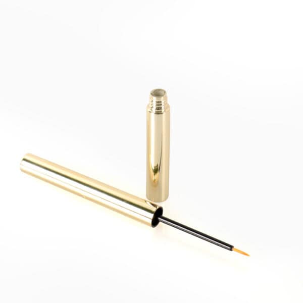 golden eyeliner tube with brush tip luxury cosmetic packaging for eye make up - Image 4