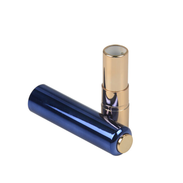 Hot Sale Custom blue and gold Color Empty Plastic Aluminum Push Type Lip Balm Container Lipstick Tube lipstick packaging