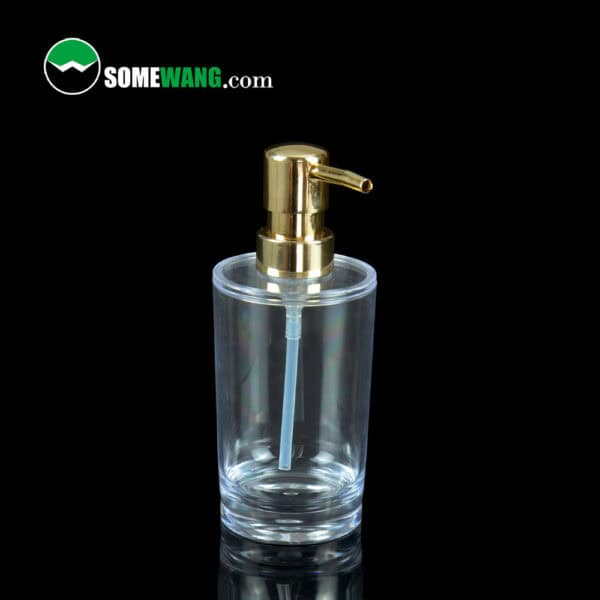 Luxury Hotel Bathroom Supplies Empty Transparency Plastic Bottle With Gold Pump For Hand Washing For Shampoo - Image 2