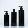 Customized Black empty HDPE plastic cylinder  bottle for shampoo bottle lotion bottle