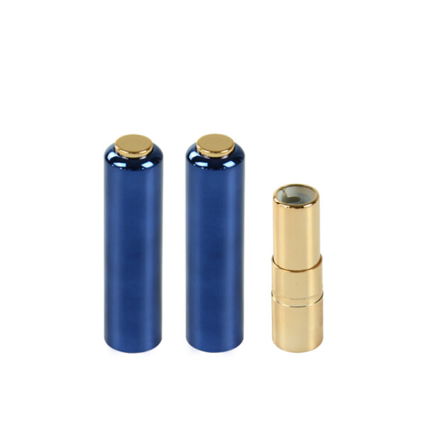 Hot Sale Custom blue and gold Color Empty Plastic Aluminum Push Type Lip Balm Container Lipstick Tube lipstick packaging - Image 2