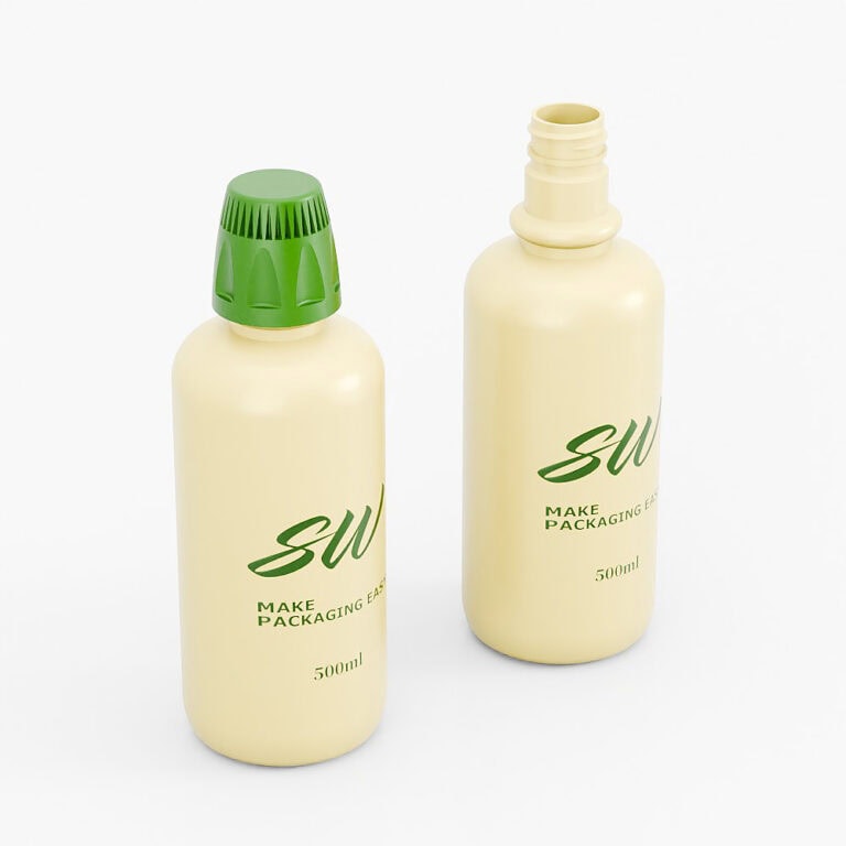 500ml PET round shoulder bottle with mouthwash cap for packaging.