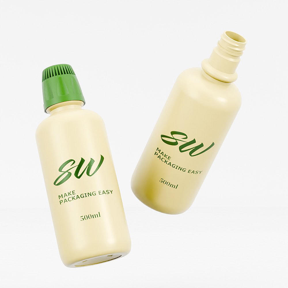 500ml PET round shoulder bottle with mouth wash cap for packaging.