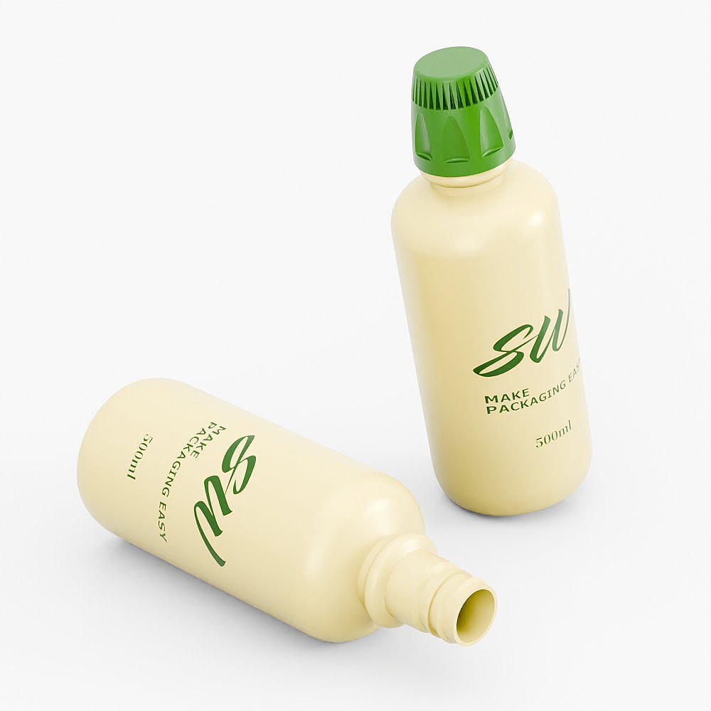 500ml PET round shoulder bottle with mouth wash cap for packaging.