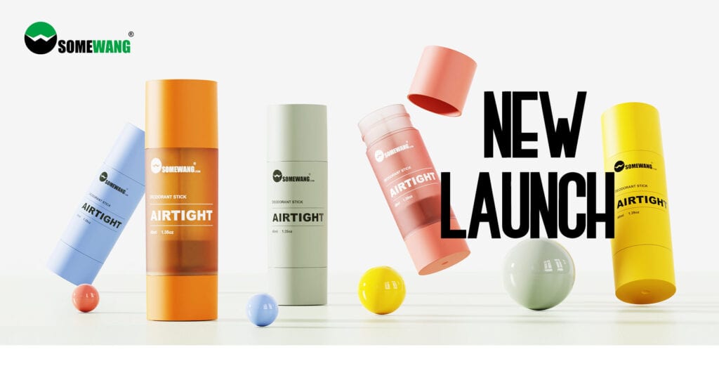 Farbenfrohe, luftdichte Deodorantbehälter von Somewang für innovative Verpackungen.