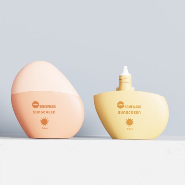 50ML Sunscreen Bottle SpecialShape Squeeze Isolation Cream Bottle with Screw Cap