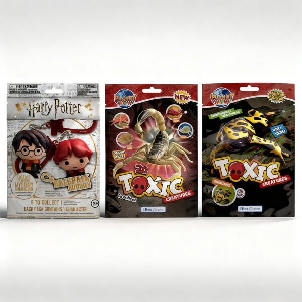 Somewang Wholesale Heat Seal Cute Design Custom Mylar Foil Bags Flat Pouch Plastic Packaging for Blind Box Customized Logo