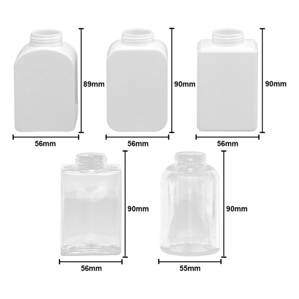300ml Foam Square Shape Bottle with different shape