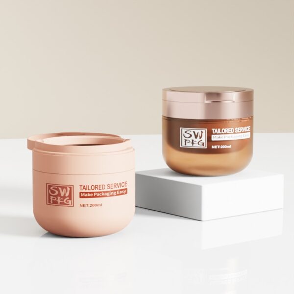 Custom PP Empty Cosmetics Jars double layer 200g Cream Jar