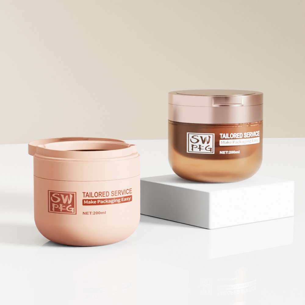 Custom PP Empty Cosmetics Jars double layer 200g Cream Jar