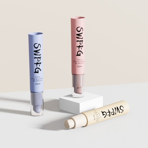 Wholesale Custom Color 25ml-75ml Tube Cosmetic Sunscreen Cream BB Cream Lotion Soft Tube with Pump Gold Stamping