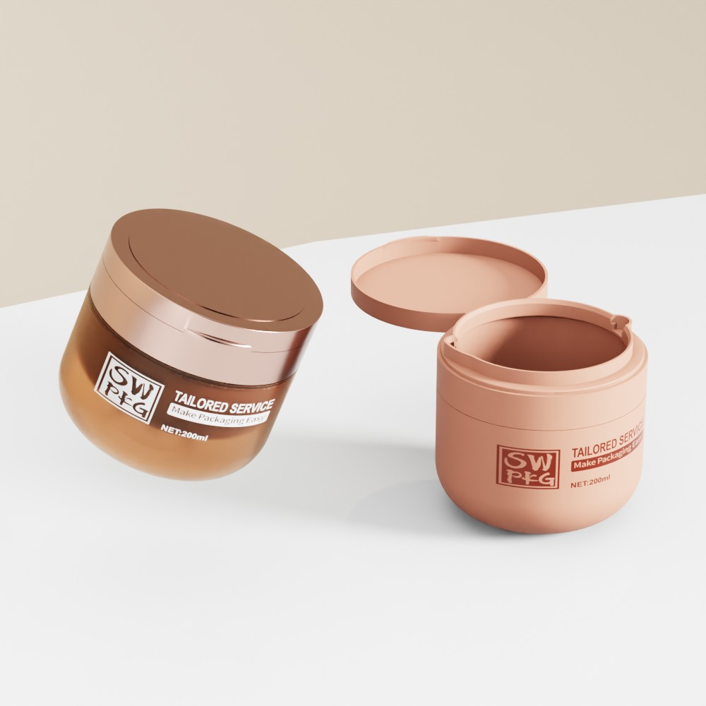 Custom PP Empty Cosmetics Jars double layer 200g Cream Jar - Image 4