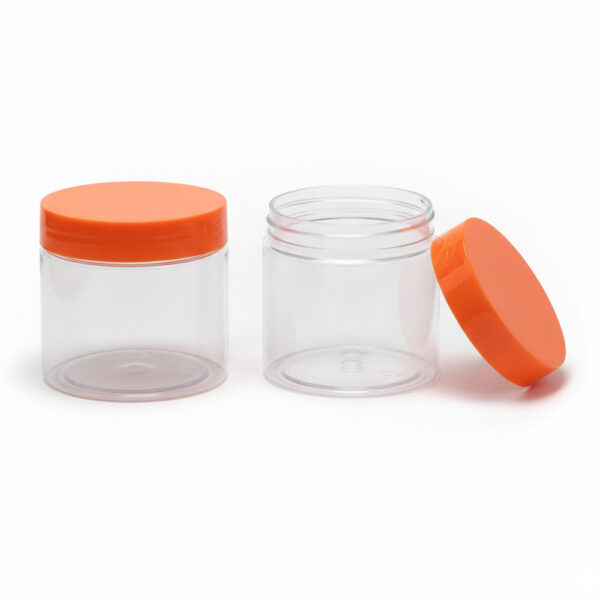 OEM ODM Clear Double Wall Plastic Jars with Lids 4 ozs clear Pet 8 oz Plastic Cosmetic Jars Cream Set 200g