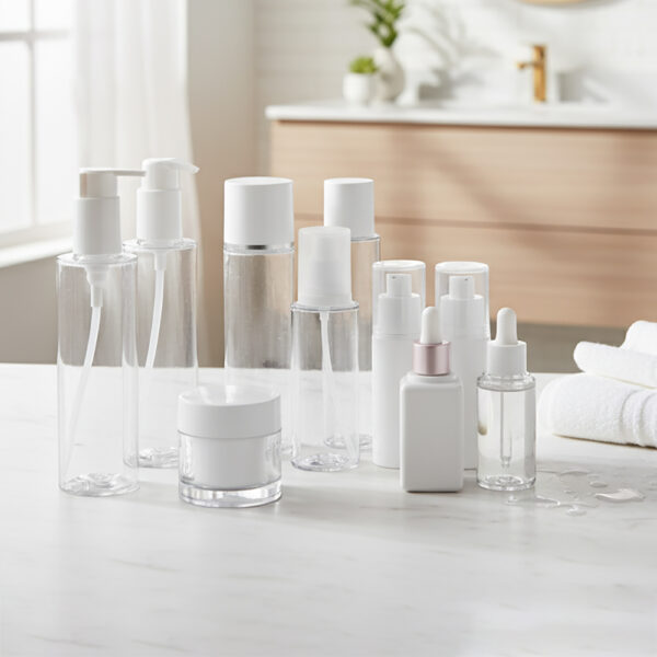 Eco-Friendly 30ml-150ml Blue Plastic Cosmetic Jars with Cap Empty Lotion Bottles for Skin Care Serum and Shampoo Packaging