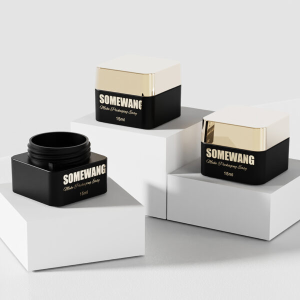 Somewang 15ml square PP double-layer cream jar