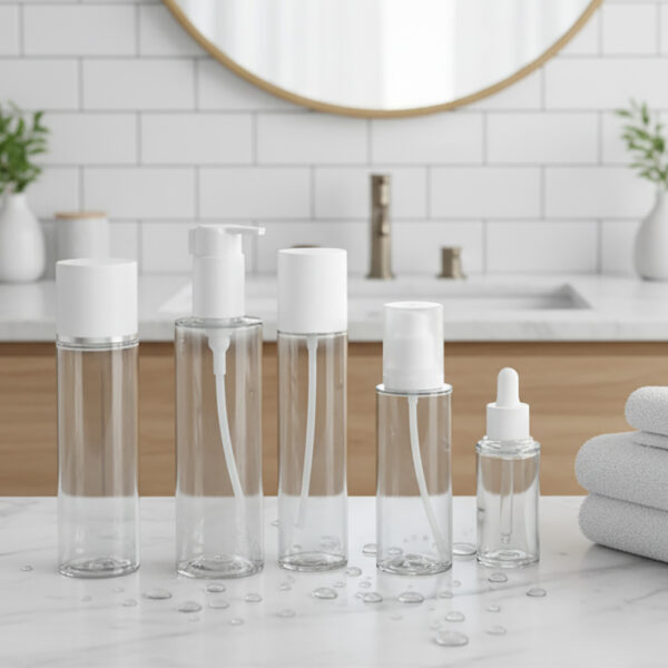 Eco-Friendly 30ml-150ml Blue Plastic Cosmetic Jars with Cap Empty Lotion Bottles for Skin Care Serum and Shampoo Packaging