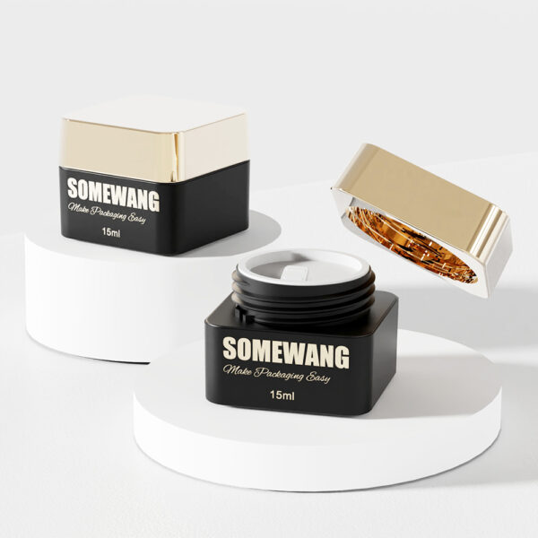 Somewang 15ml square PP double-layer cream jar