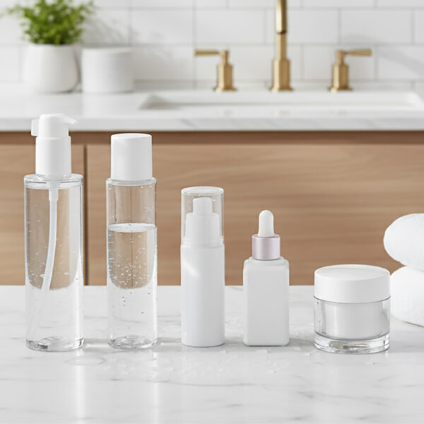 Eco-Friendly 30ml-150ml Blue Plastic Cosmetic Jars with Cap Empty Lotion Bottles for Skin Care Serum and Shampoo Packaging