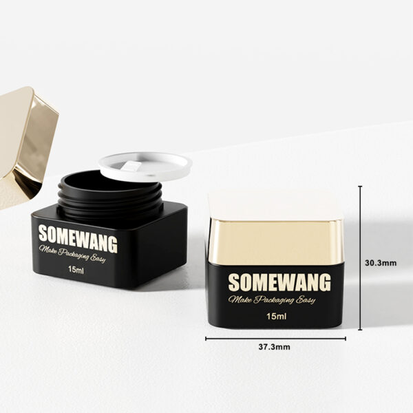 Somewang 15ml square PP double-layer cream jar