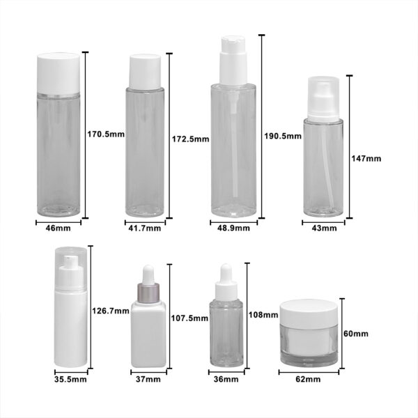 Eco-Friendly 30ml-150ml Blue Plastic Cosmetic Jars with Cap Empty Lotion Bottles for Skin Care Serum and Shampoo Packaging