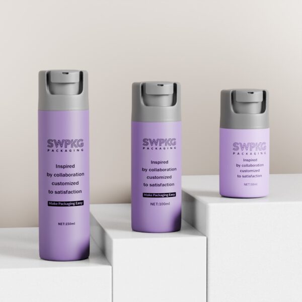 50ml 100ml 150ml  PP Plastic Lotion Cream Airless Bottle for Cosmetic Packaging