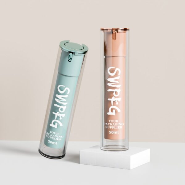 50ml Double Wall Plastic Lotion Cream Airless Bottle for Cosmetic Packaging (Copy)