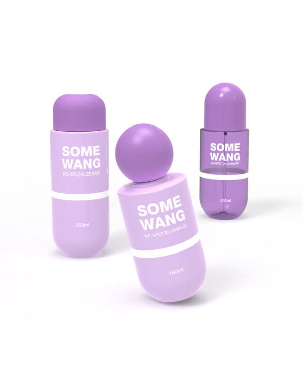 Customized Color of Plastic Round  Bottle for Skincare bottle with Pump ,250g jar