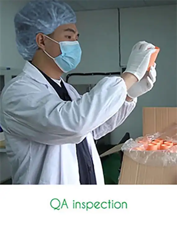 QA inspection of packaging materials for quality and safety standards.