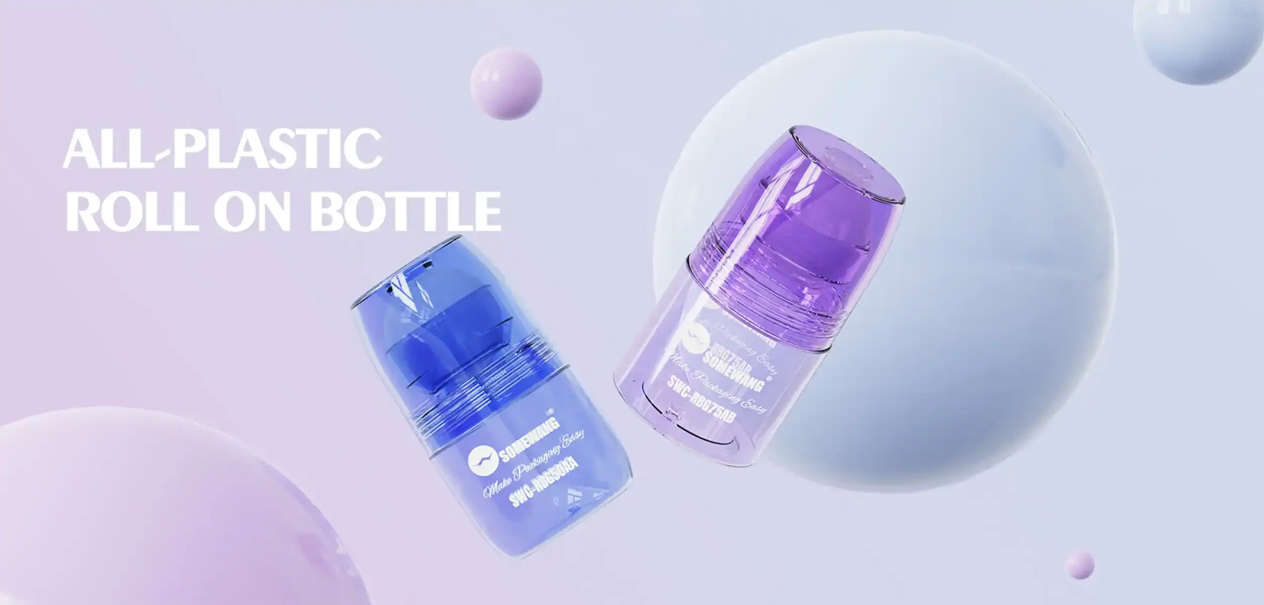 All-plastic roll-on bottle for cosmetics and personal care products.