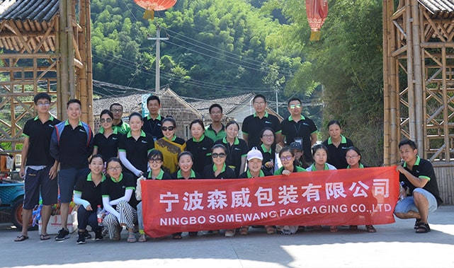 Ningbo Somewang Packaging team group photo outdoors.