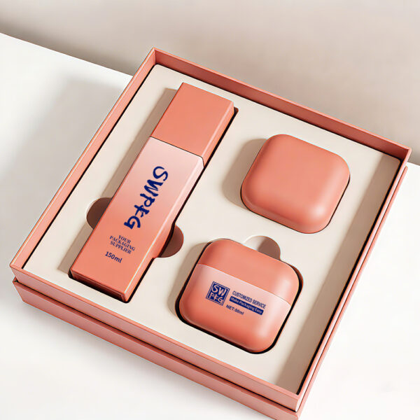 Somewang Square Shape Skincare Bottle Set with 150ml Bottle and 50g Jar