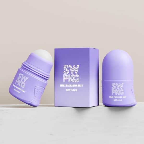 Somewang 50ml Plastic Roll on Round Bottles with Leak-proof Roller Caps