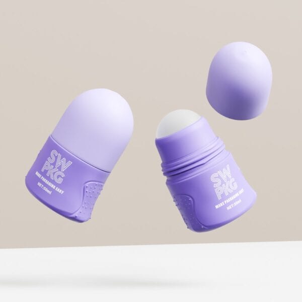 Somewang 50ml Plastic Roll on Round Bottles with Leak-proof Roller Caps