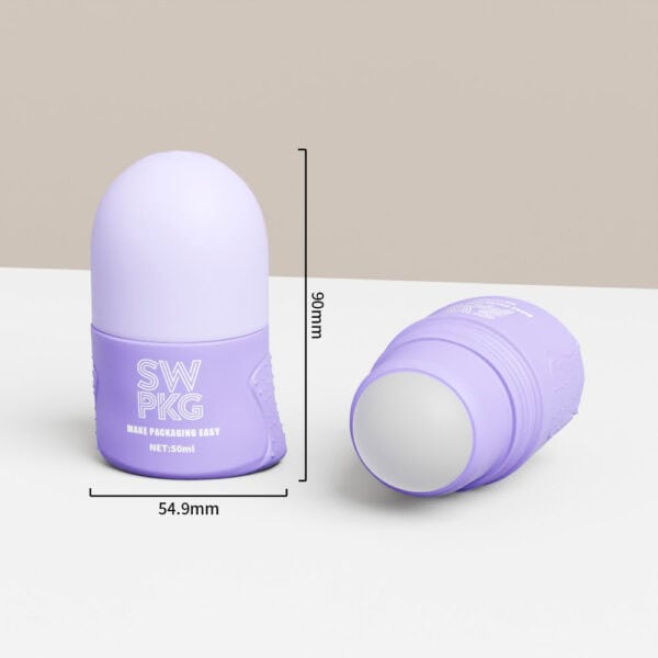 Somewang 50ml Plastic Roll on Round Bottles with Leak-proof Roller Caps