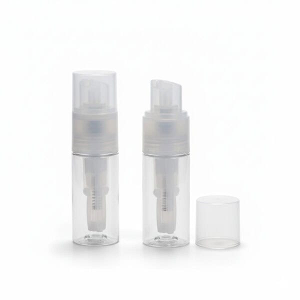 SOMEWANG 32/410 60ml PET Powder Spray Bottle with Pump Spray Dust Dry Hair Shampoo Powder Baby Talcum Customized Logo