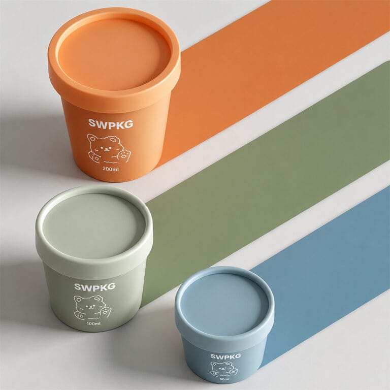 Colorful 100ml and 200ml PP facial mask jars with screw caps from Somewang Packaging.