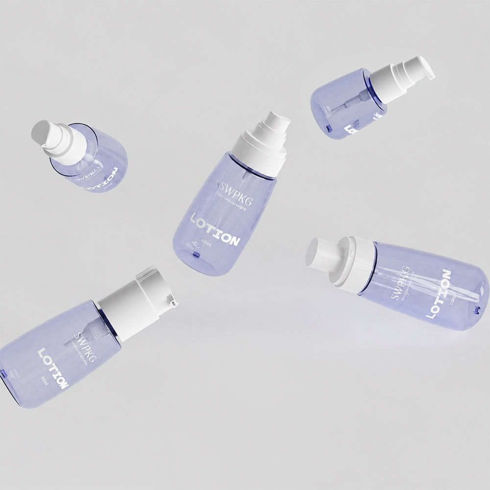 PETG 30ML plastic bottles with pump spray for skincare products.