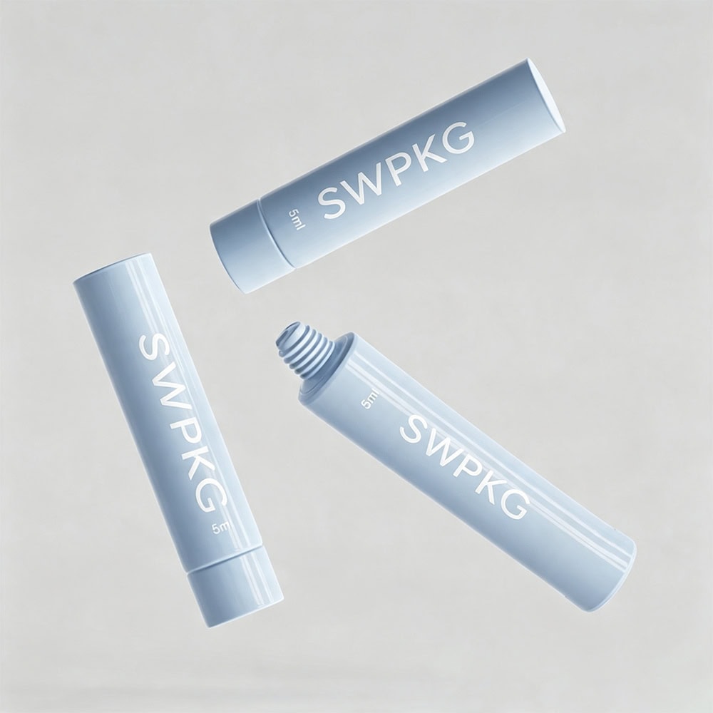Cosmetic 5ml PE plastic tube with screen printing surface.