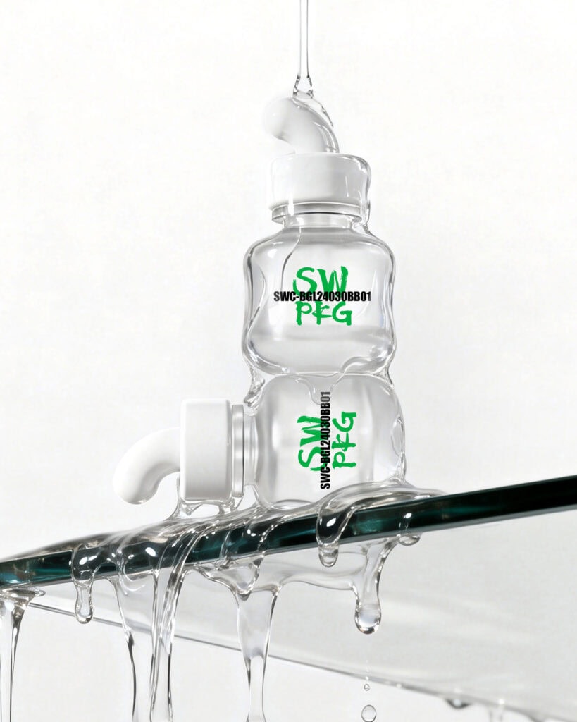 Clear glass facial serum bottle with dropper for skincare packaging.
