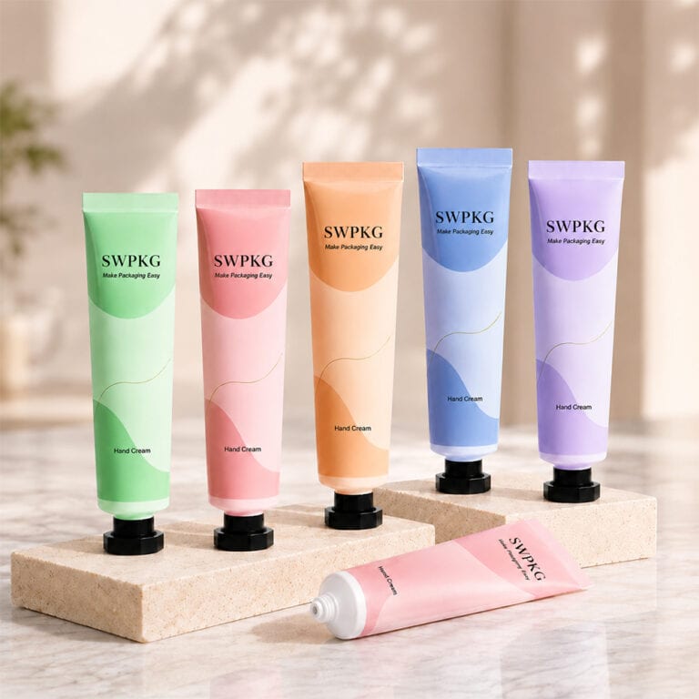 Colorful 20ml aluminum hand cream tubes for skincare and sunscreen.