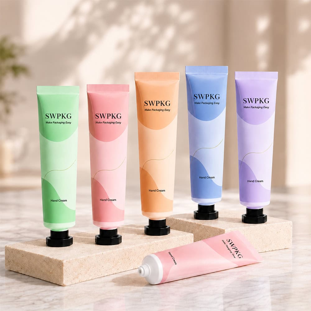 Colorful 20ml aluminum hand cream tubes for skincare and sunscreen.